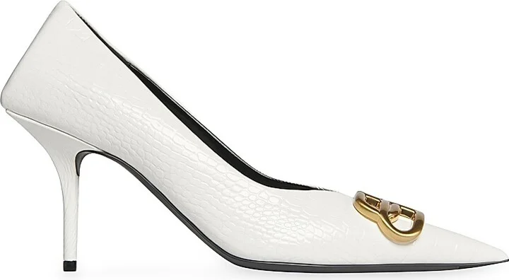 Women's Square Knife BB 80mm Pumps - White - Size 6