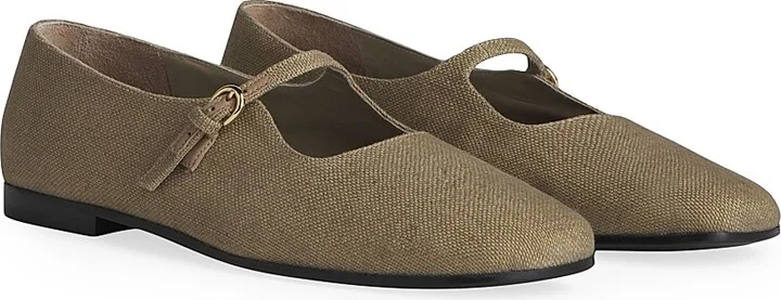 Women's Square-Toe Cotton Mary Janes - Green - Size 6 - Image 2