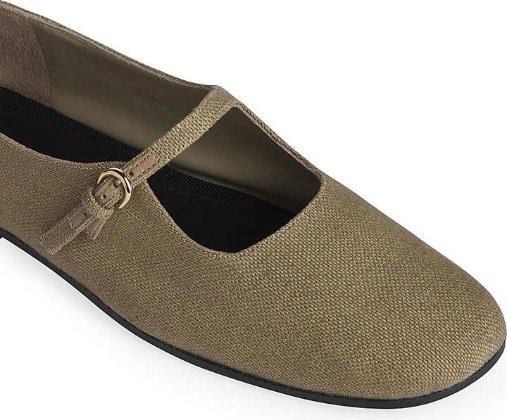 Women's Square-Toe Cotton Mary Janes - Green - Size 6 - Image 4