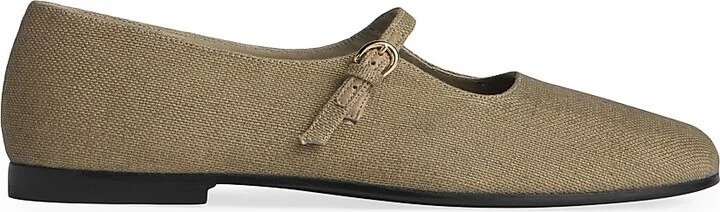 Women's Square-Toe Cotton Mary Janes - Green - Size 6