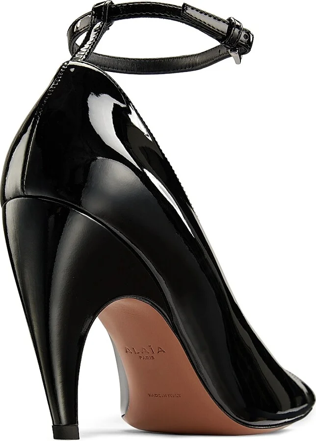 Women's Square Toe Leather Pumps - Black - Size 5 - Image 3