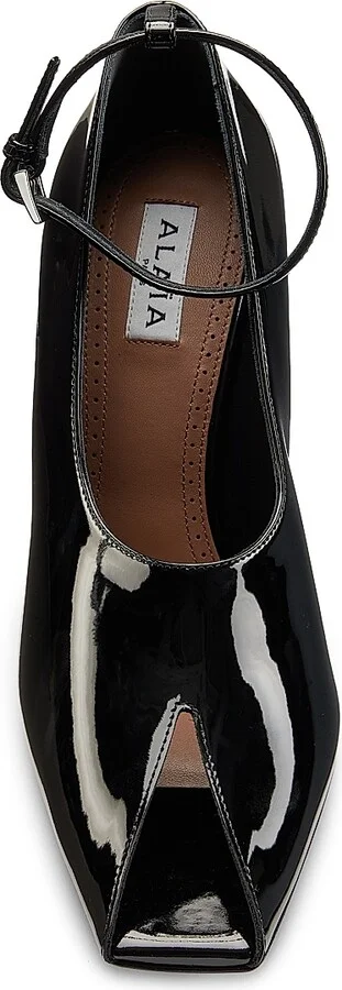 Women's Square Toe Leather Pumps - Black - Size 5 - Image 4