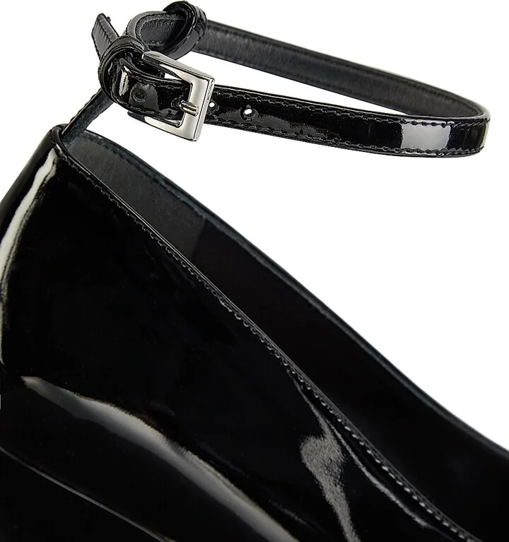Women's Square Toe Leather Pumps - Black - Size 5 - Image 5