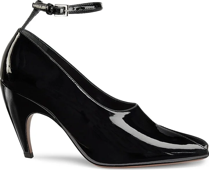 Women's Square Toe Leather Pumps - Black - Size 5
