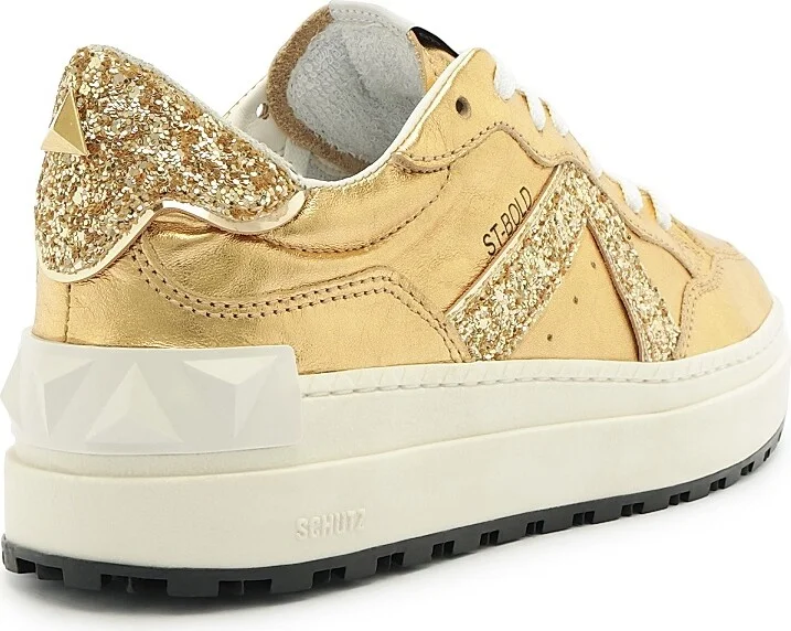 Women's St Bold Metallic Leather Sneakers - Gold - Size 6 - Image 3