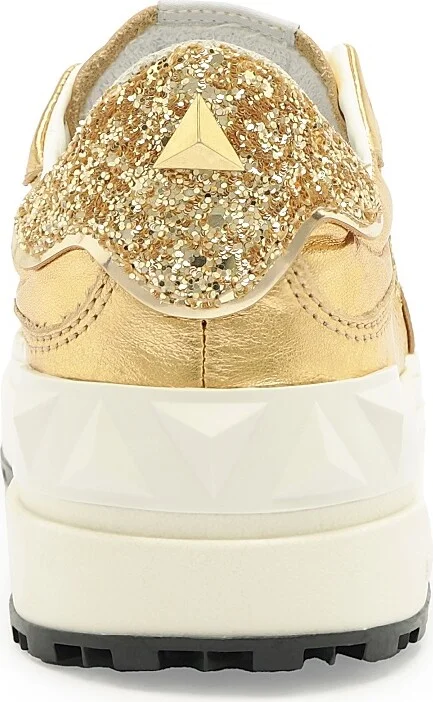 Women's St Bold Metallic Leather Sneakers - Gold - Size 6 - Image 6