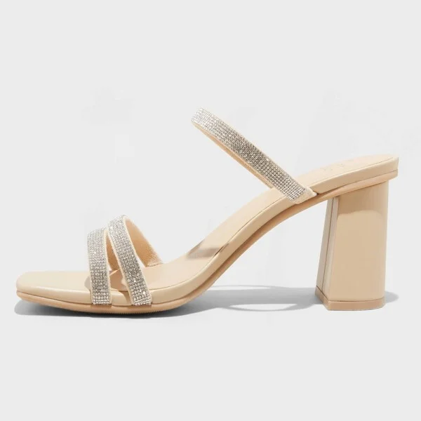 Women's Stacy Mule Heels - A New Day™ : Slip-On Block Heel, Open Toe, Faux Leather, Cushioned Insole, Textured Outsole - Image 3