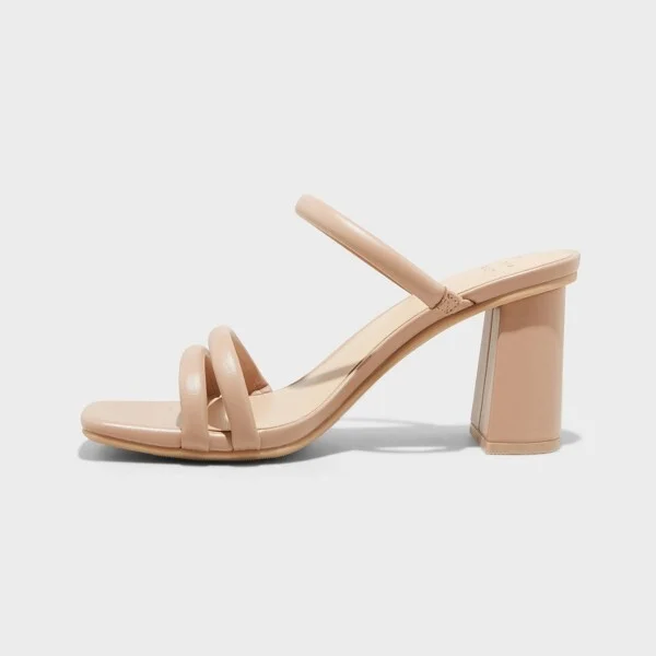 Women's Stacy Mule Heels - A New Day™ : Slip-On Block Heel, Open Toe, Faux Leather, Cushioned Insole, Textured Outsole - Image 4