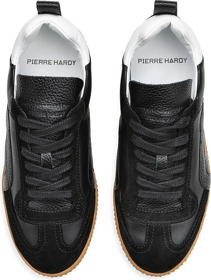 Women's Start Leather & Suede Low-Top Sneakers - Calf Black - Size 7 - Image 4