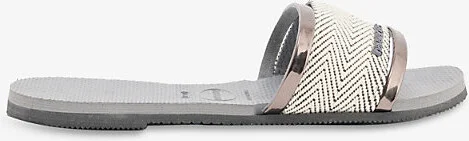 Womens Steel Grey You Trancoso Logo-Embossed Rubber Sandals 3/4