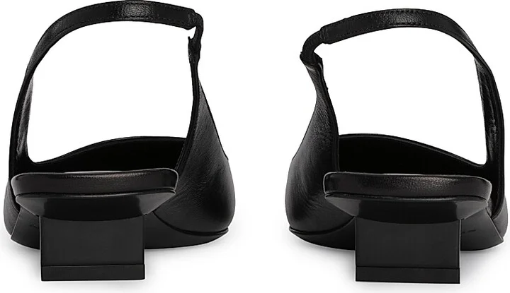 Women's Stella 25MM Metallic Leather Kitten Heels - Black - Size 5 - Image 3