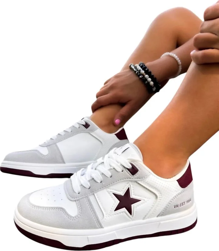 Women's Step Up Sneakers Shoes In Grey White