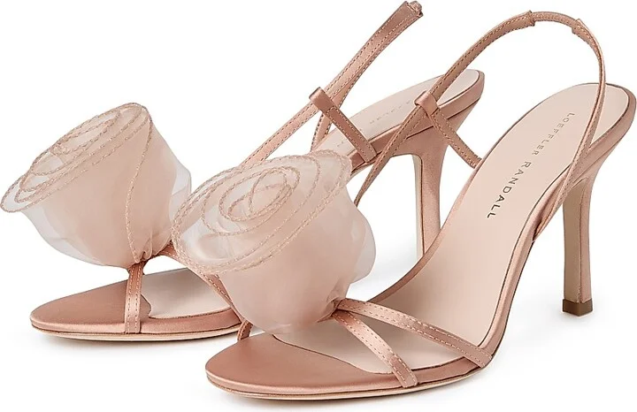 Women's Steph Organza Rosette 100MM Stiletto Sandals - Blush - Size 10 - Image 3