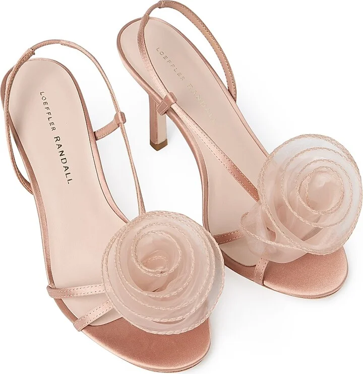 Women's Steph Organza Rosette 100MM Stiletto Sandals - Blush - Size 10 - Image 4