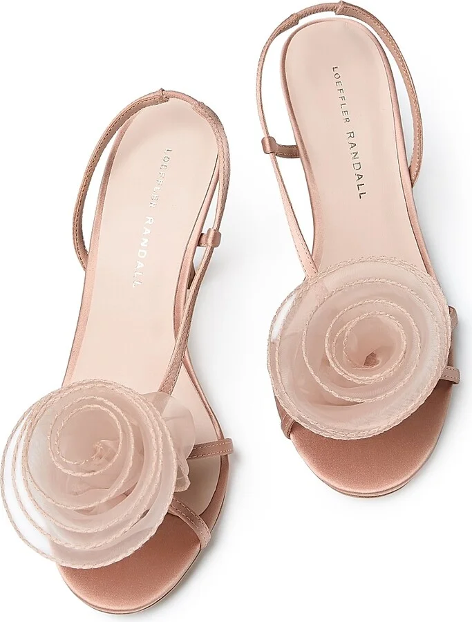 Women's Steph Organza Rosette 100MM Stiletto Sandals - Blush - Size 10 - Image 5