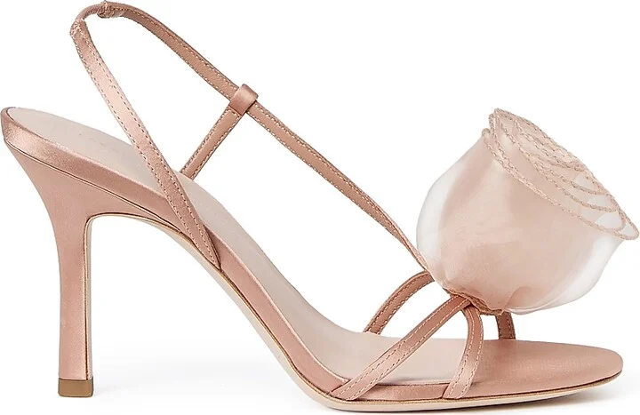 Women's Steph Organza Rosette 100MM Stiletto Sandals - Blush - Size 10