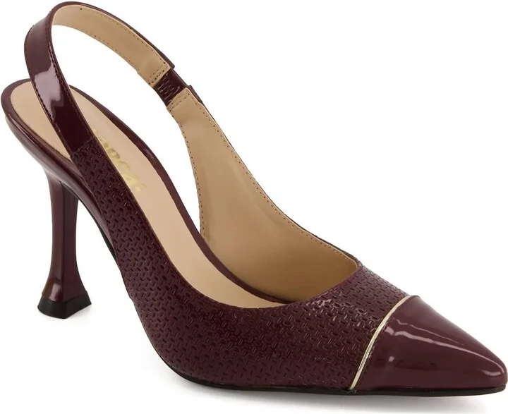 Women's Stiletto Slingback Pumps In Burgundy