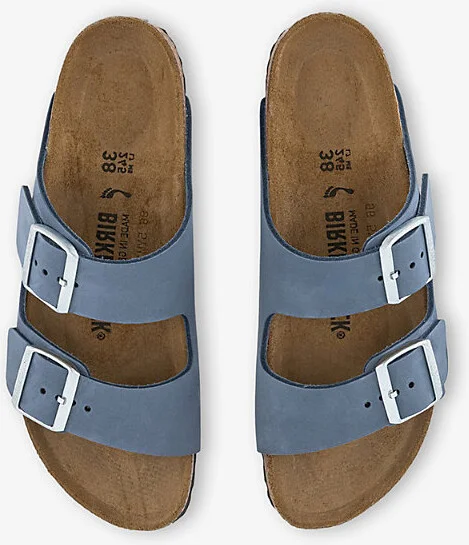 Womens Stone Blue Nubuck Arizona Two-Strap Suede Sandals Eur 36 / 3 Uk Women - Image 2