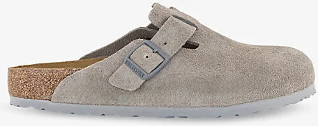 Womens Stone Coin Boston Branded Suede Clogs Eur 39 / 6 Uk Women