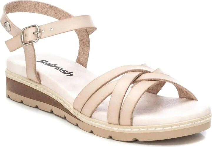 Women's Strappy Comfort Sandals In Light Beige