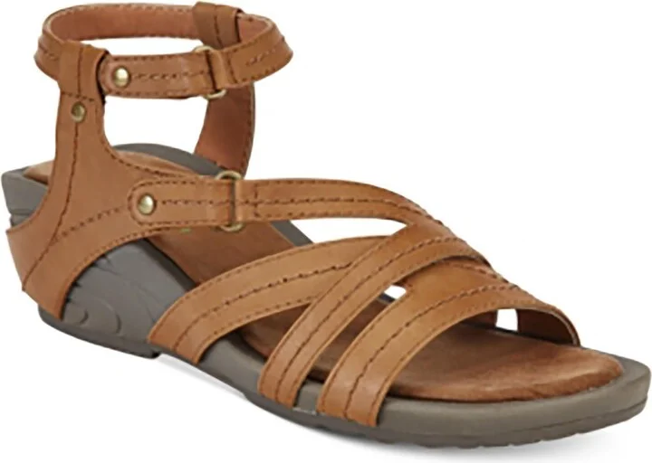 Womens Strappy Faux Leather Ankle Strap