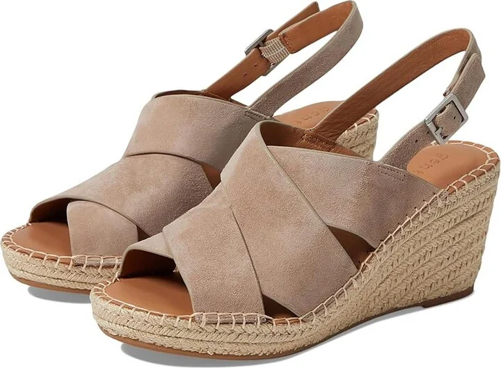 Womens Strappy Faux Suede Espadrilles