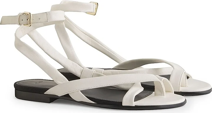Women's Strappy Gladiator Leather Sandals - Black - Size 6 - Image 5