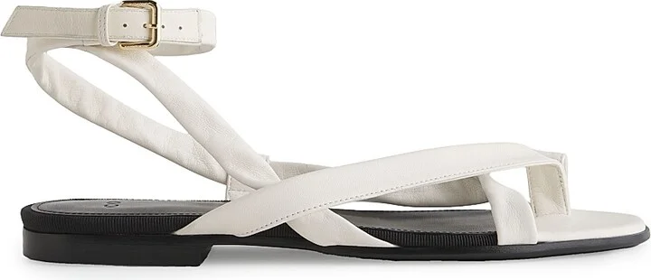 Women's Strappy Gladiator Leather Sandals - Black - Size 6 - Image 8