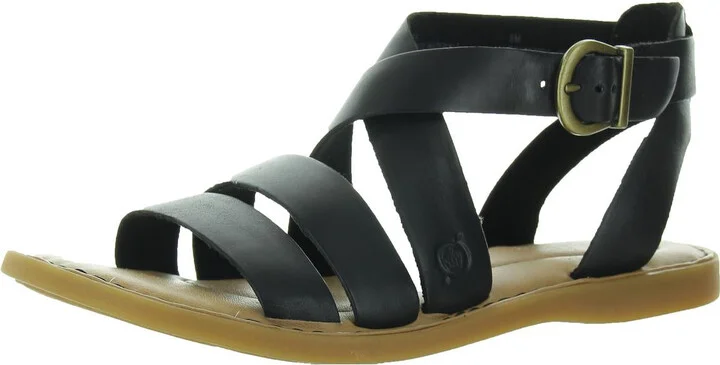 Womens Strappy Leather Flatform Sandals