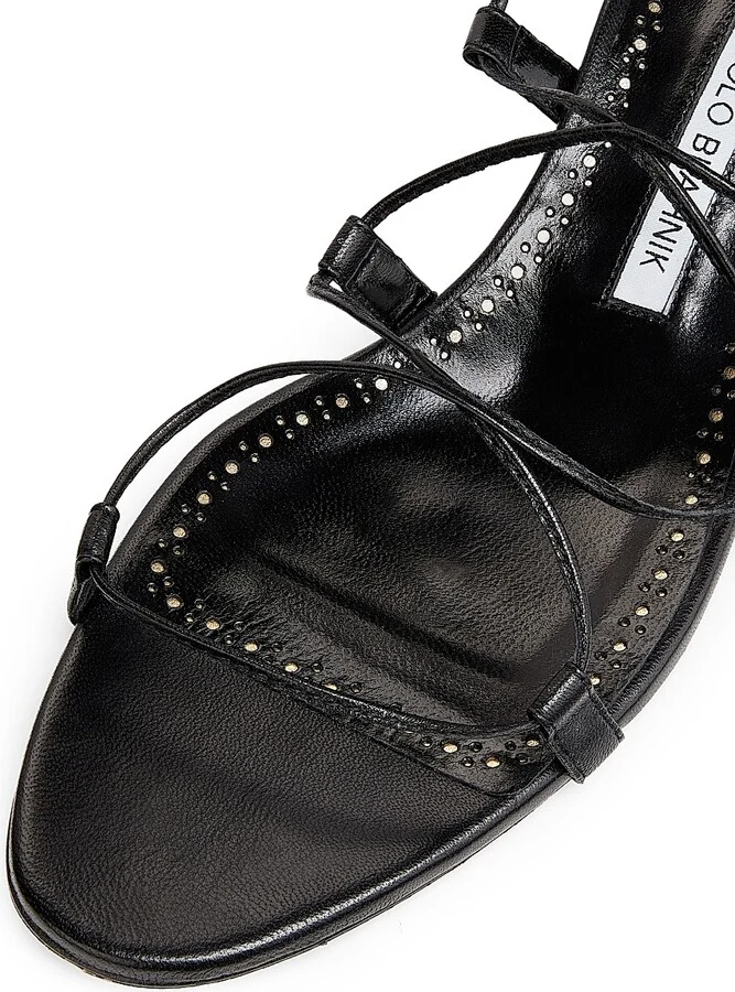 Women's Strappy Leather Sandals - Black - Size 5 - Image 6