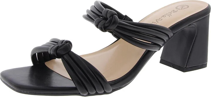 Womens Strappy Leather Slide Sandals