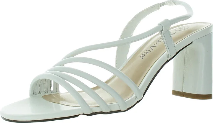 Womens Strappy Leather Slide Sandals