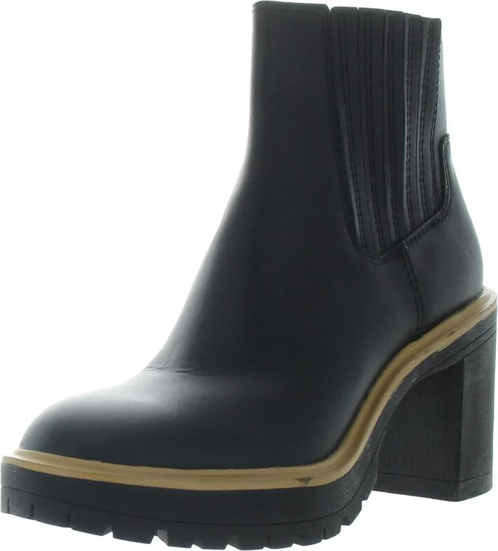 Womens Stretch Faux Leather Chelsea Boots