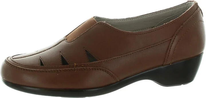 Womens Stretch Leather Flat Shoes