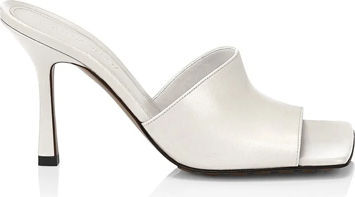 Women's Stretch Leather Mules - Optic White - Size 6.5