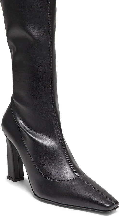 Women's Stretch Leather Over-The-Knee Boots - Nero - Size 5 - Image 2