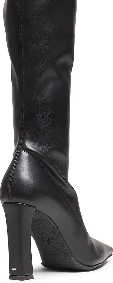 Women's Stretch Leather Over-The-Knee Boots - Nero - Size 5 - Image 3