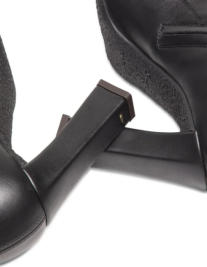 Women's Stretch Leather Over-The-Knee Boots - Nero - Size 5 - Image 5