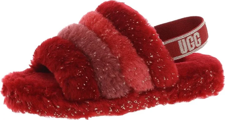 Womens Stretch Leather Slingback Slippers