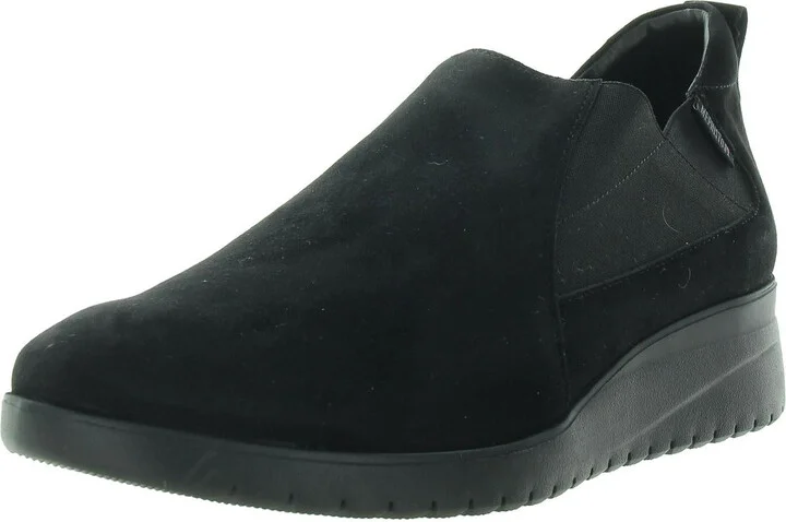 Womens Stretch Leather Wedge Boots