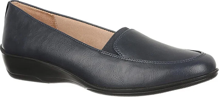 Womens Stretch Manmade Loafer Heels