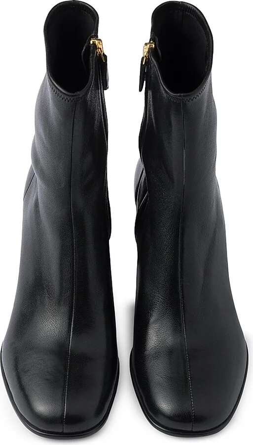 Women's Stretch Nappa Leather Booties - Black - Size 5 - Image 2