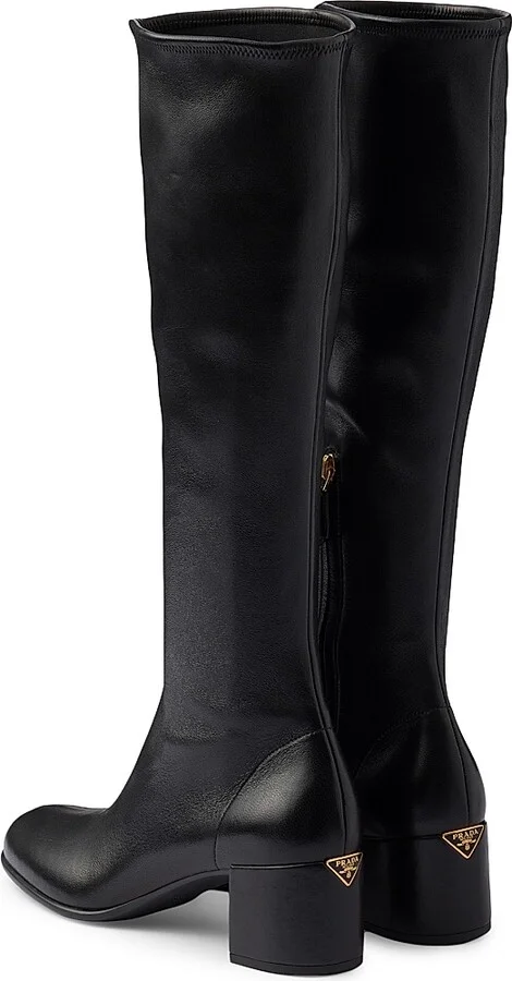 Women's Stretch Nappa Leather Boots - Black - Size 9 - Image 3