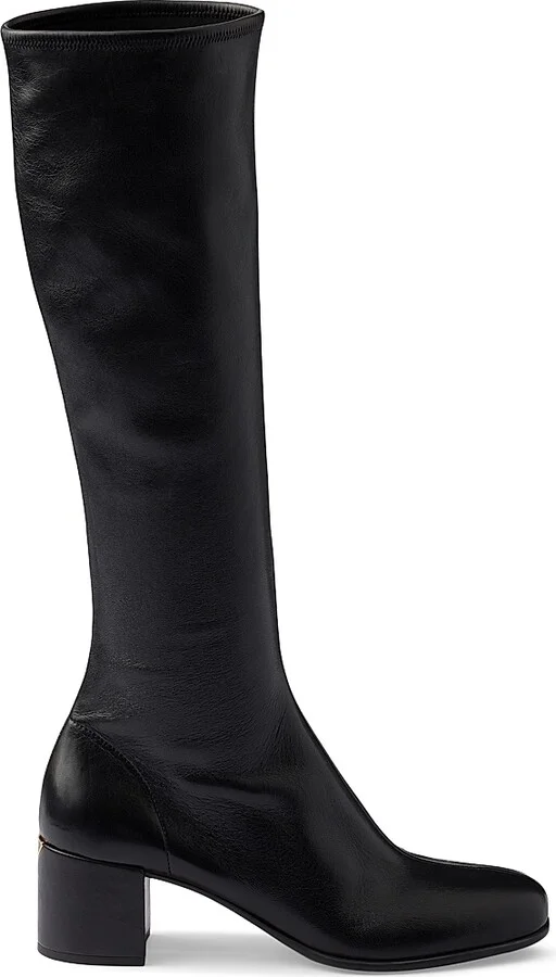 Women's Stretch Nappa Leather Boots - Black - Size 9