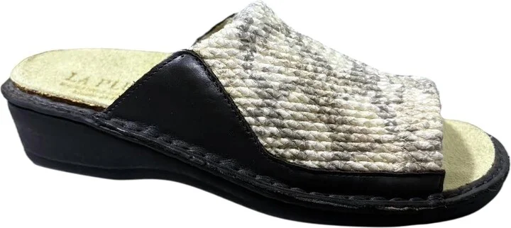 Women's Stretch Sandals In Black/ White Snake