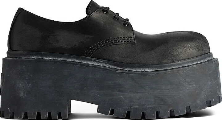 Women's Strike Platform Derby Shoes - Black - Size 6