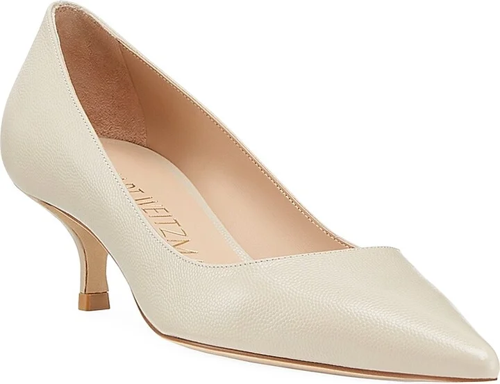 Women's Stuart 50MM Patent Leather Kitten-Heel Pumps - Dune - Size 7 - Image 2