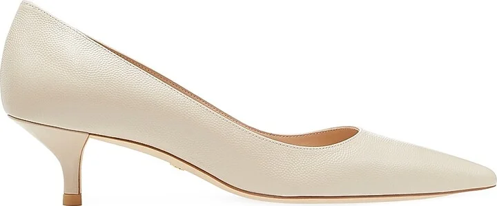 Women's Stuart 50MM Patent Leather Kitten-Heel Pumps - Dune - Size 7