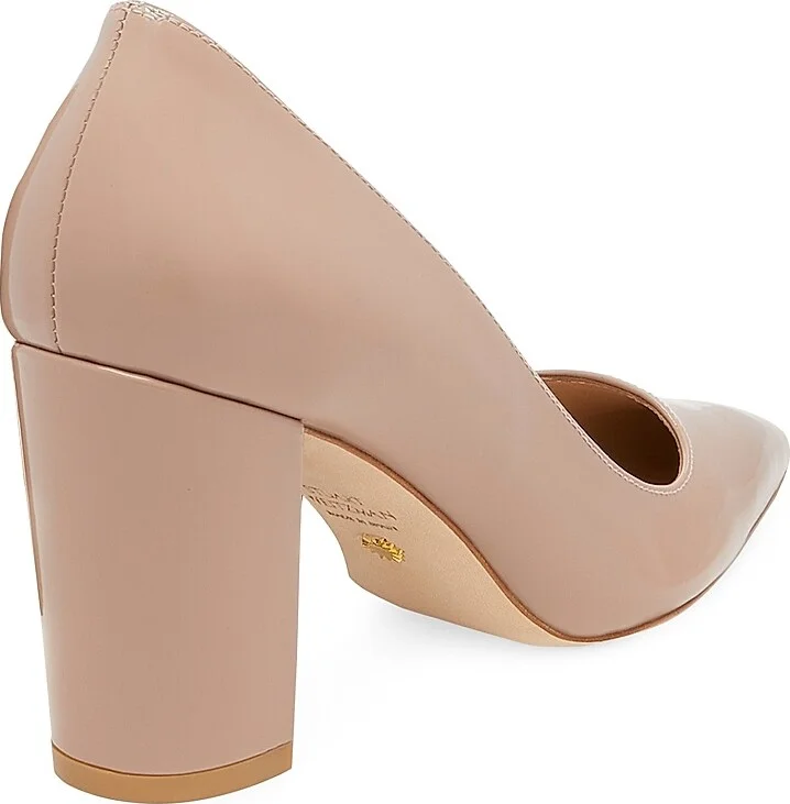 Women's Stuart 85MM Leather Block-Heel Pumps - Fawn - Size 11 - Image 3