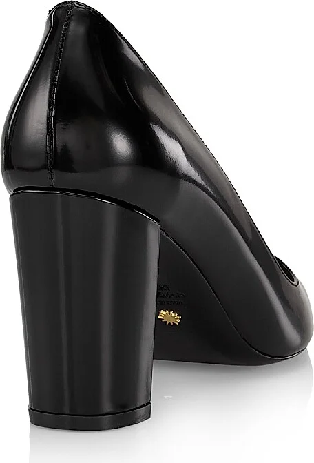 Women's Stuart 85MM Leather Block Pumps - Black - Size 5.5 - Image 3
